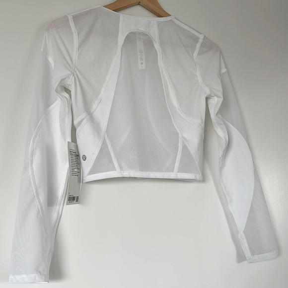 NWT Lululemon White Sheer Panelled Training Long Sleeve Top - Picture 4 of 4